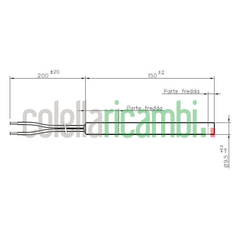 Resistenza di illuminazione HT H30D01A01 stufe a pellet 14701096