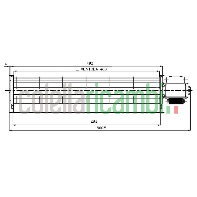 Ventilatore tangenziale per stufe a pellet 14706043