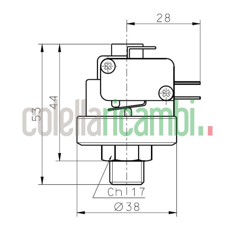 Pressostato acqua regolabile 1 - 2,5 bar XP200M stufe a pellet 14707011