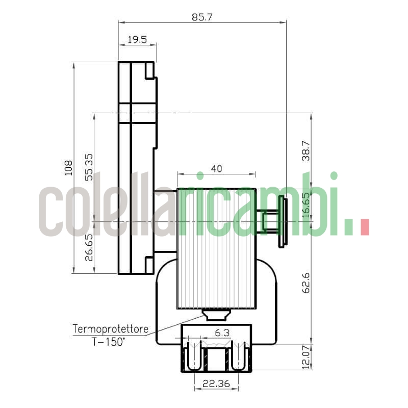 Motoriduttore Kenta K9117057 stufe a pellet 14702053
