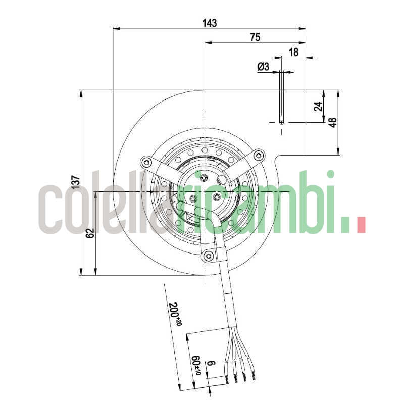 Ventilatore centrifugo D2E097-CH85-02