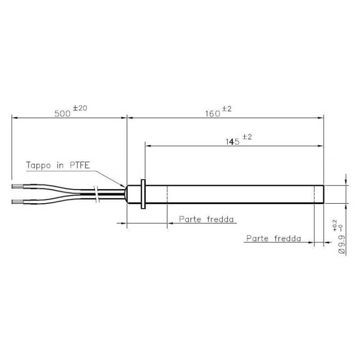 Resistenza accensione con flangia stufe a pellet 14701020
