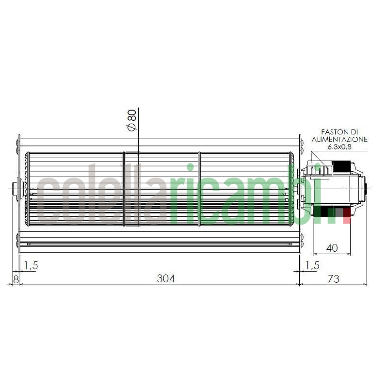 Ventola tangenziale TRIAL 8A130B-001 stufe a pellet 14706094