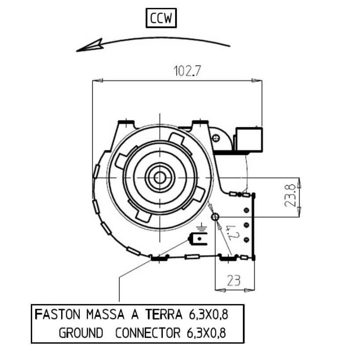 Ventola tangenziale FERGAS 4M2606 stufe a pellet 14706030