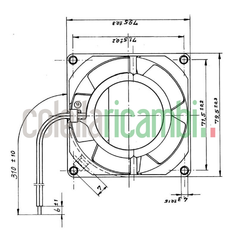 Ventilatore assiale con struttura e rotore in metallo stufe a pellet 14703007