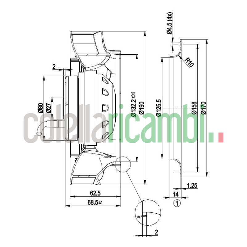 Ventilatore centrifugo EBM R4S190-RA04-11