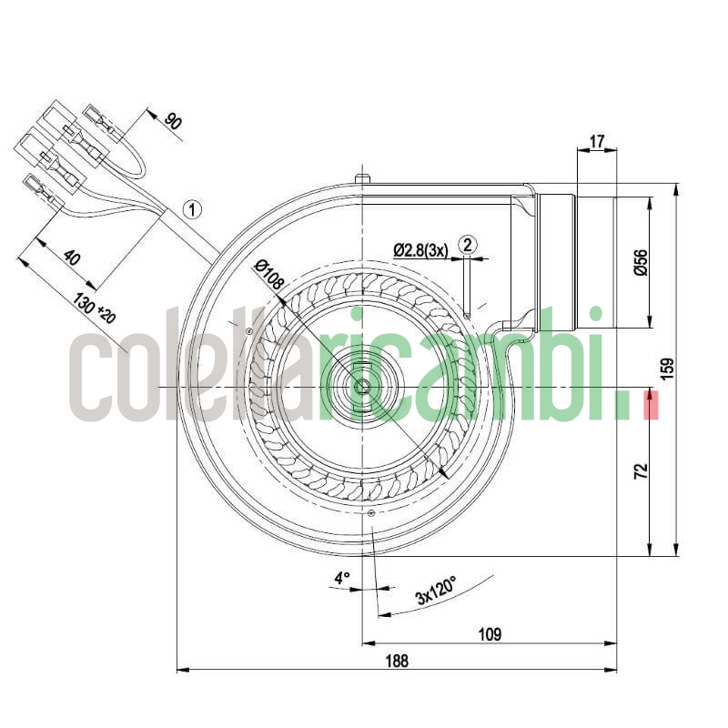 Ventilatore centrifugo EBM G2E097-FL64-55
