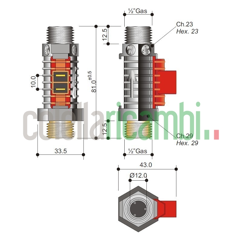 Flussostato acqua FLV-008 stufe a pellet 14707004