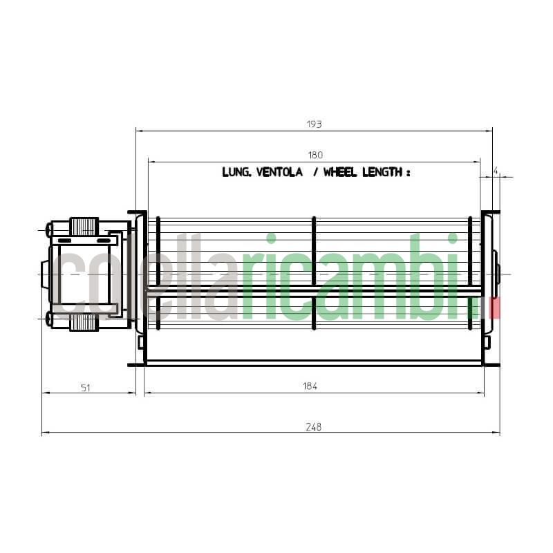 Ventola tangenziale FERGAS 116139 stufe a pellet 14706137
