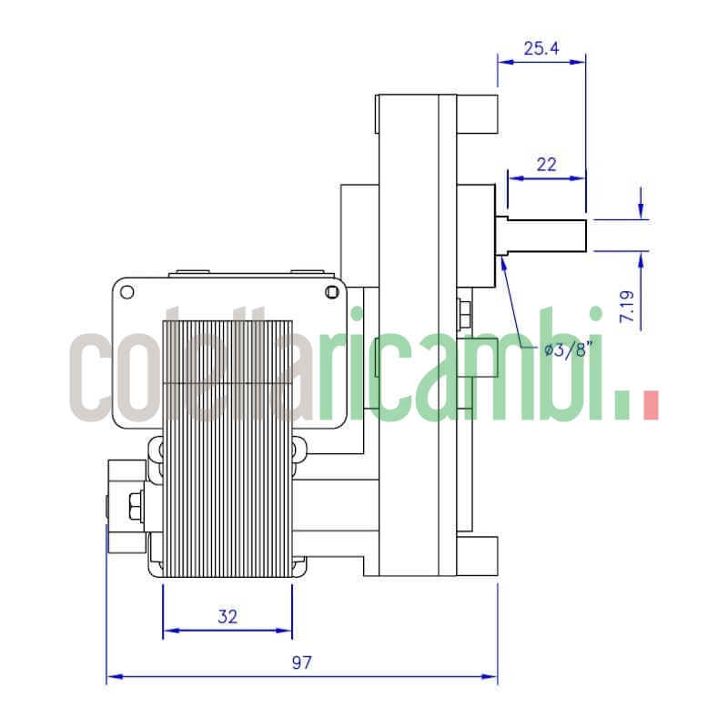 Motoriduttore Mellor FB1255 stufe a pellet 14702008