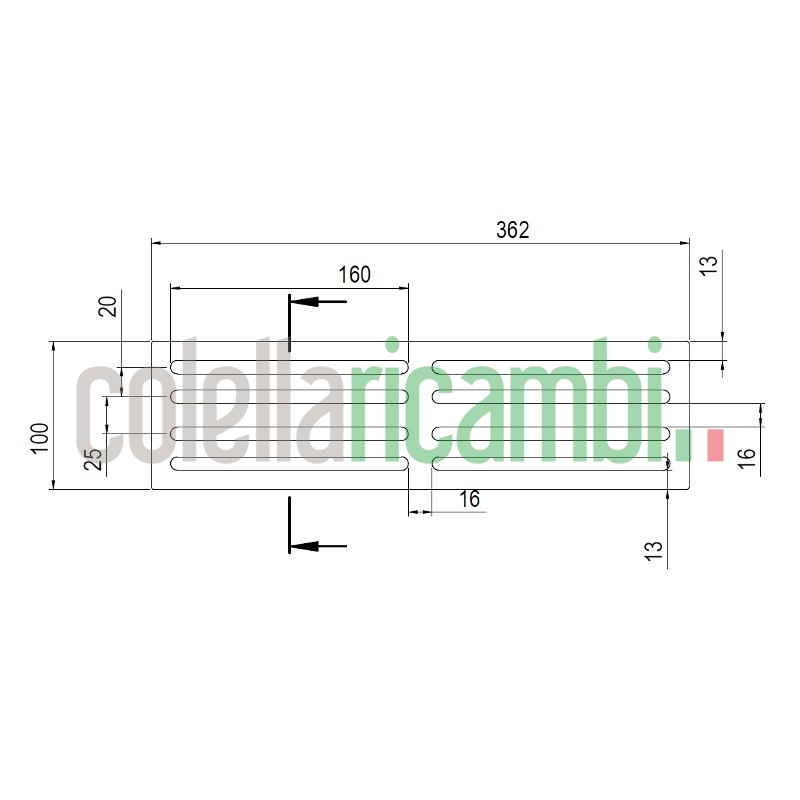 Griglia in ghisa per camini e stufe a pellet 14810015
