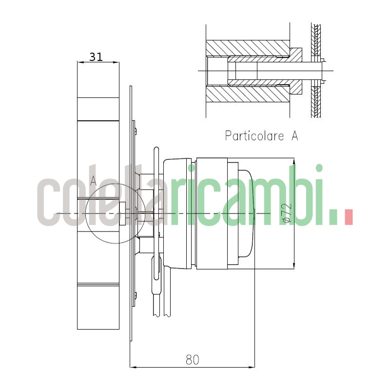 Estrattore aspiratore fumi per stufe a pellet con motore ECOFIT 2RECA3 14706008