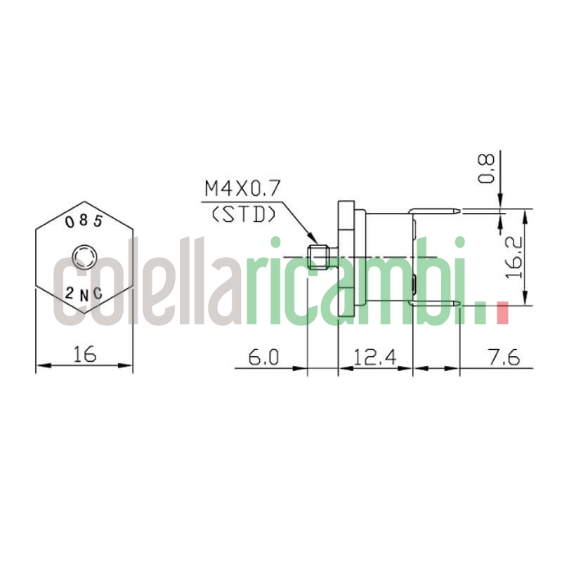 Termostato bimetallico a vite stufe a pellet 14704023