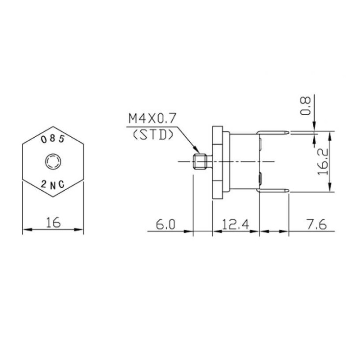 Termostato bimetallico a vite stufe a pellet 14704023