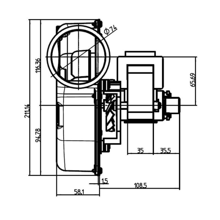 Estrattore aspiratore fumi FERGAS 260921 stufe a pellet 14706016