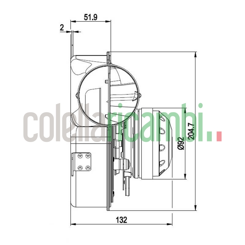 Estrattore aspiratore fumi EBM G2E150-DN91-12 stufe a pellet 14706087