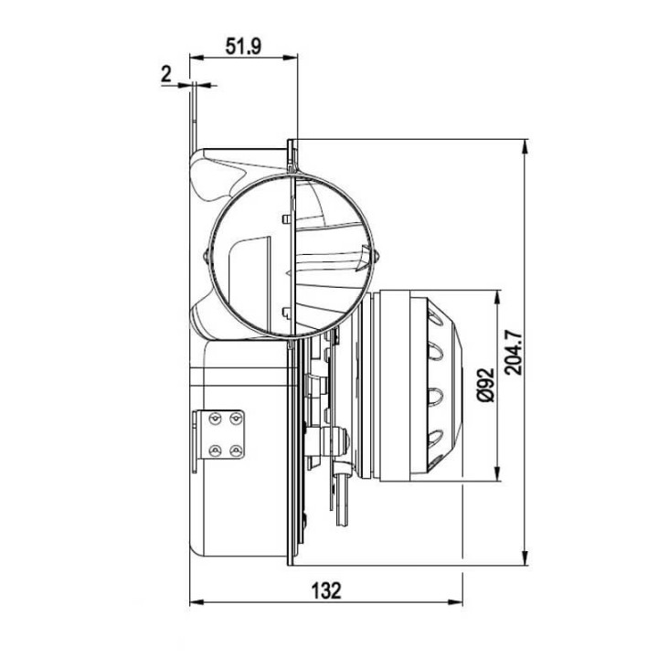 Estrattore aspiratore fumi EBM G2E150-DN91-12 stufe a pellet 14706087
