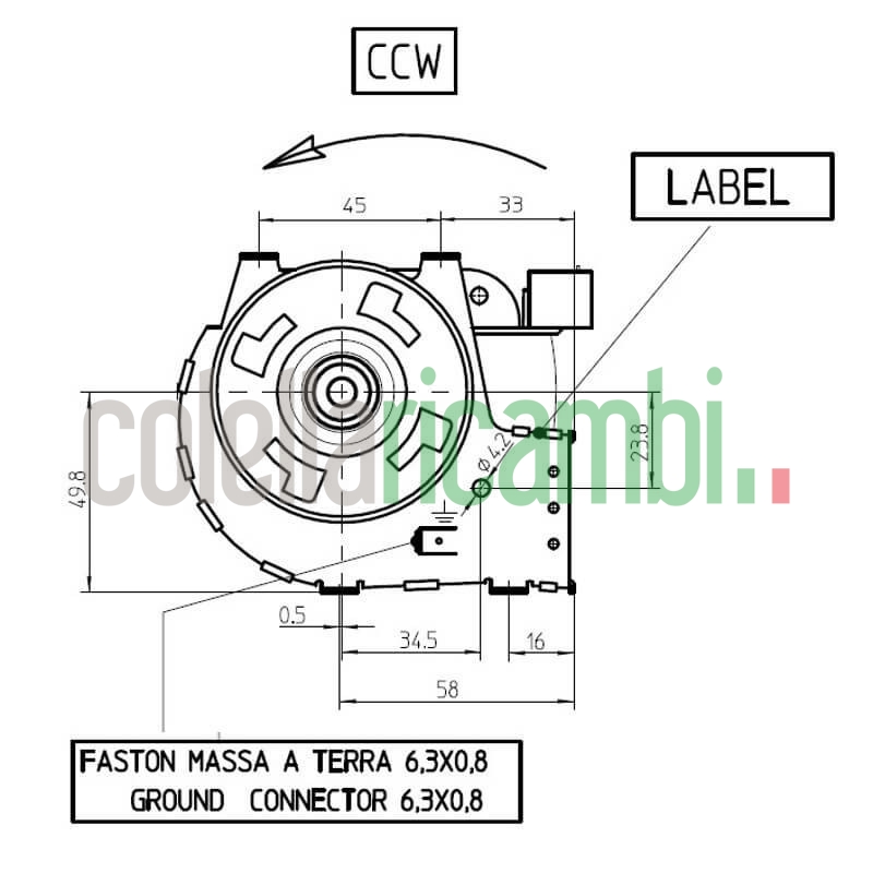 Ventola tangenziale FERGAS 4M0206 stufe a pellet 14706033