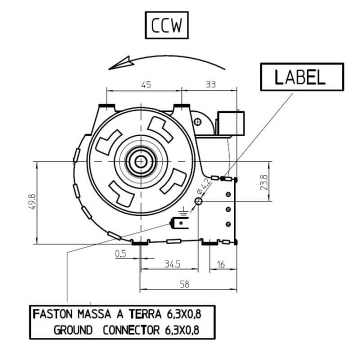 Ventola tangenziale FERGAS 4M0206 stufe a pellet 14706033