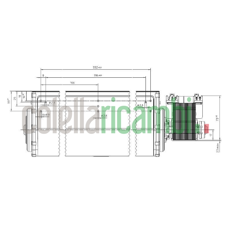 Ventola tangenziale EBM QLN65/3600 A2-3038LH stufe a pellet 14706083