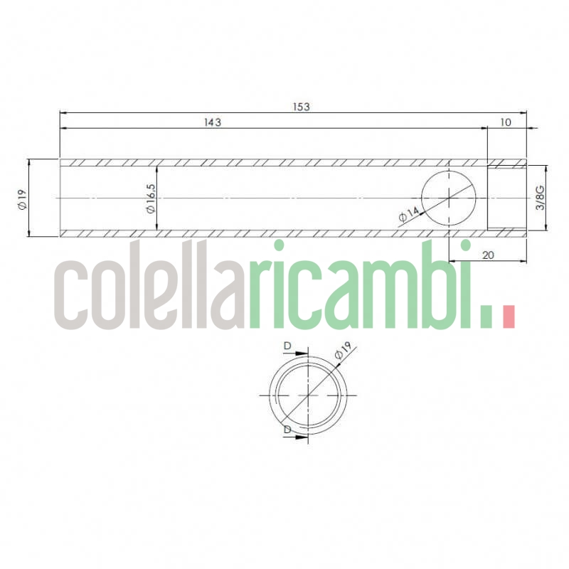 Tubo convogliatore per resistenze stufe a pellet 14701073
