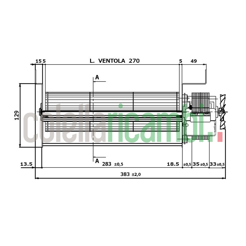 Ventola tangenziale per stufa a pellet 14706048