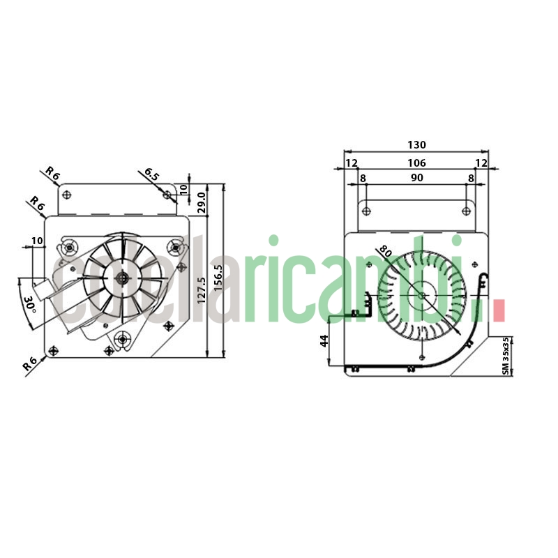 Ventola tangenziale per stufa a pellet 14706048