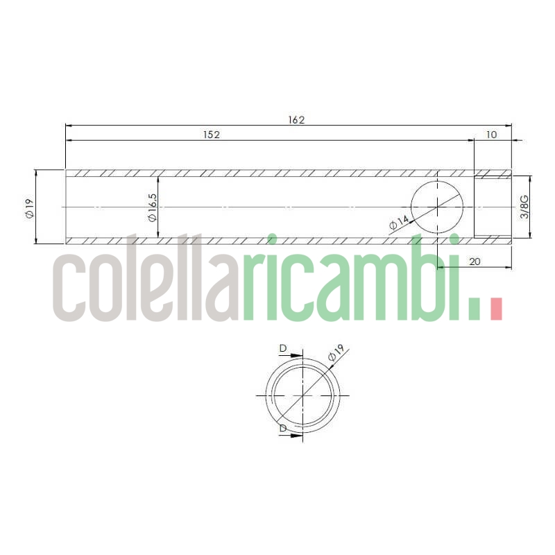Tubo convogliatore per resistenze stufe a pellet 14701074