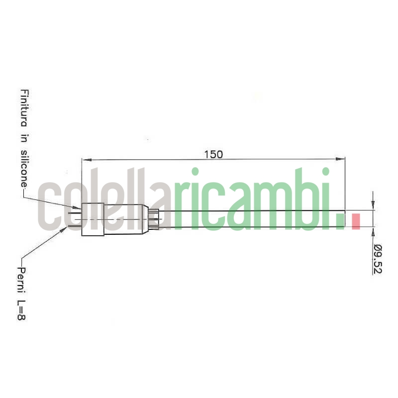 Kit resistenza accensione per stufe a pellet con tubo convogliatore d'aria 14701043