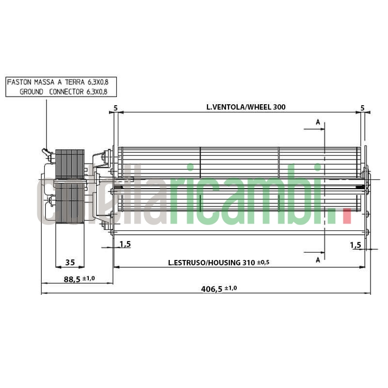 Ventola tangenziale doppia velocità FERGAS 149504 stufe a pellet 14706054