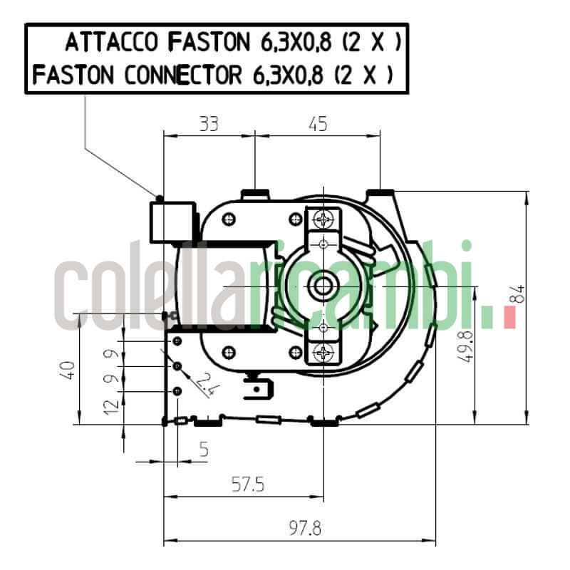 Ventola tangenziale FERGAS 4M5606 stufe a pellet 14706026