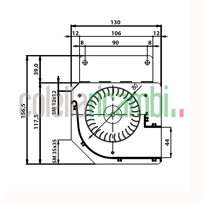 Ventola tangenziale per stufa a pellet 14706038