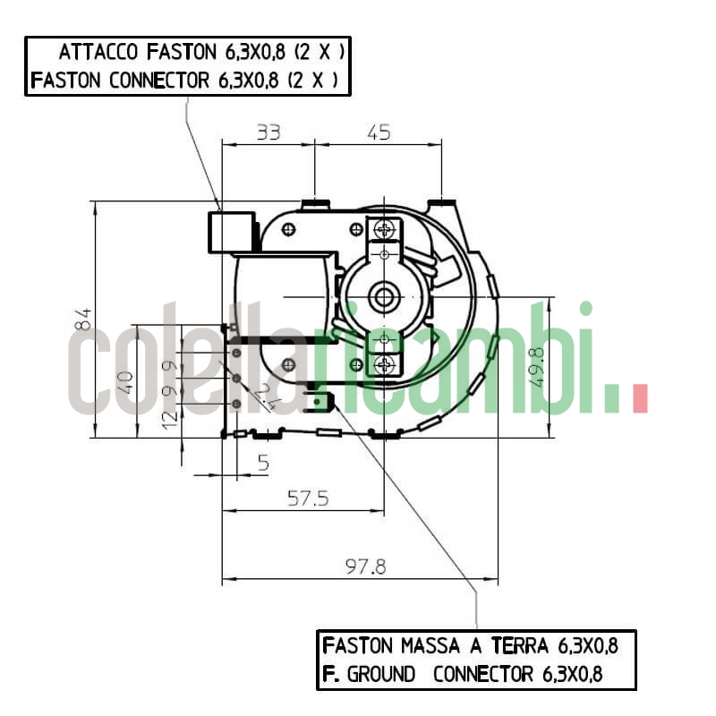 Ventola tangenziale FERGAS 4M0406 stufe a pellet 14706036