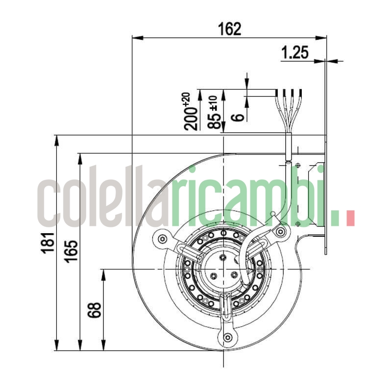 Ventilatore centrifugo D2E097-BI56-48 stufe a pellet 14706081