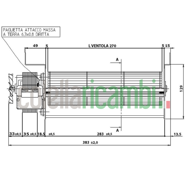 Ventola tangenziale per stufa a pellet 14706052