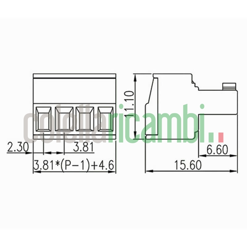 Connettore ad innesto per schede elettroniche stufe a pellet 14709023