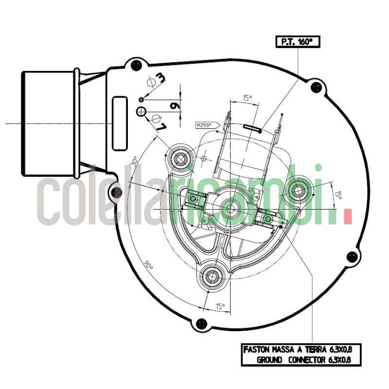 Estrattore - aspiratore fumi FERGAS I260912-00 stufe a pellet 14706006