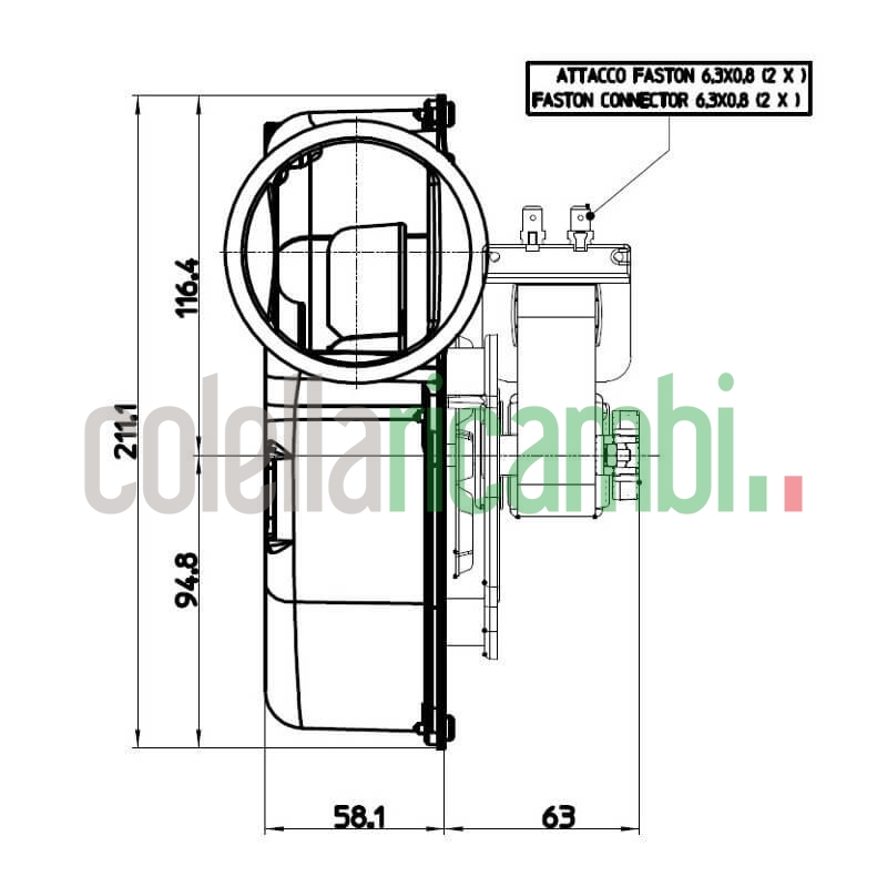 Estrattore - aspiratore fumi FERGAS I260912-00 stufe a pellet 14706006