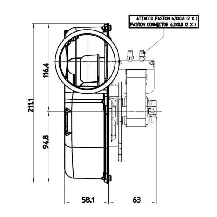 Estrattore - aspiratore fumi FERGAS I260912-00 stufe a pellet 14706006