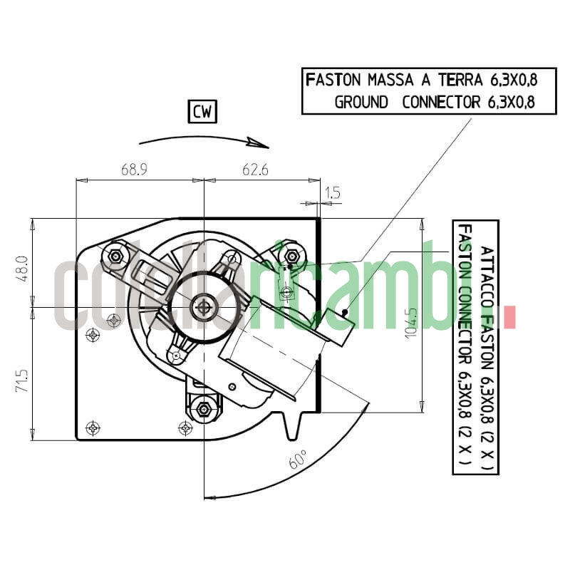 Ventilatore tangenziale doppio per stufa a pellet 14706067