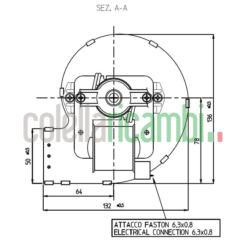 Ventilatore centrifugo CDF-DA 80X83-35 doppia aspirazione stufe a pellet 14706068