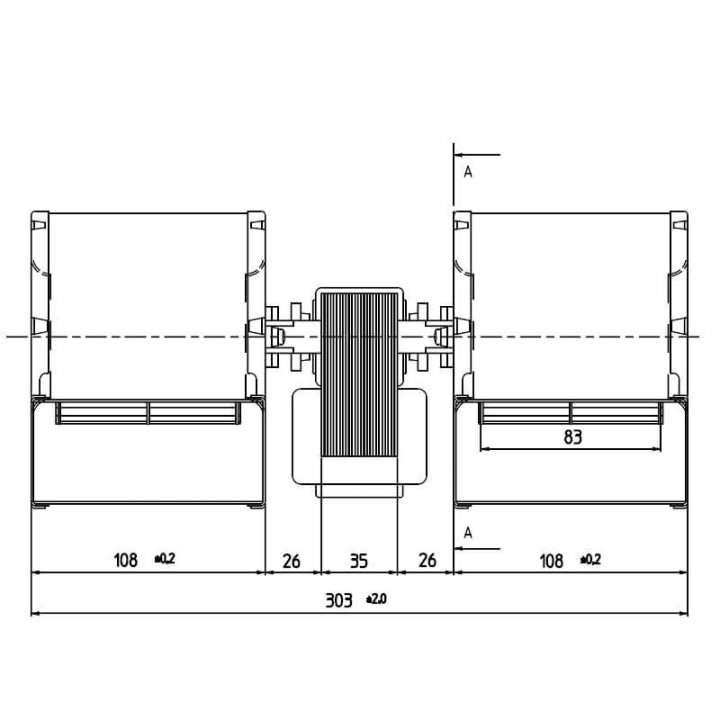 Ventilatore centrifugo CDF-DA 80X83-35 doppia aspirazione stufe a pellet 14706068