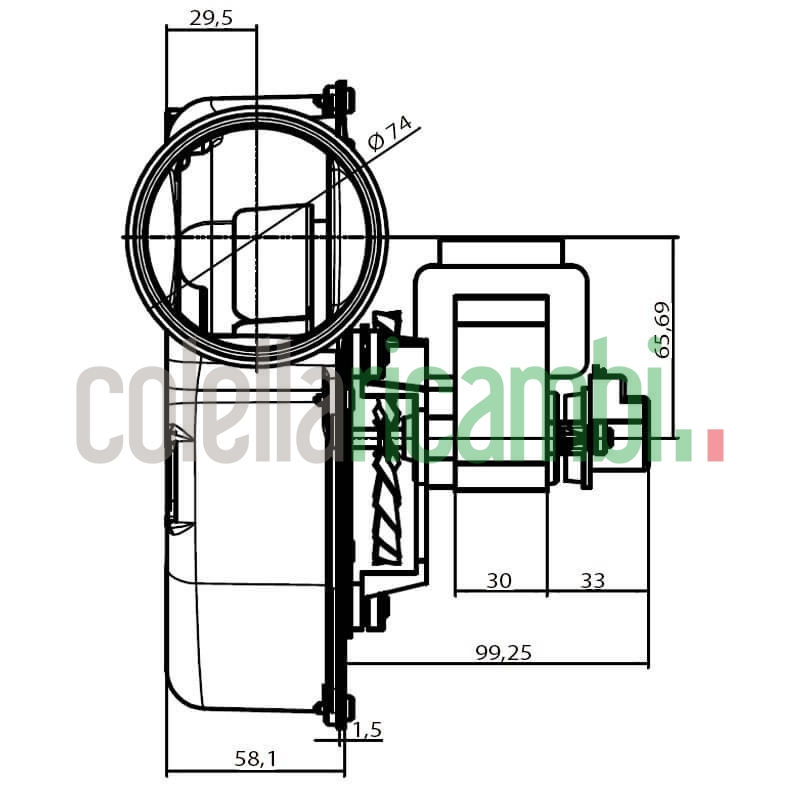 Estrattore aspiratore fumi FERGAS I260662-00 stufe a pellet 14706015