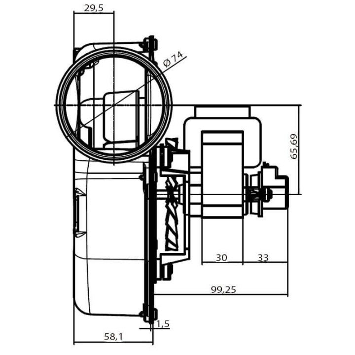 Estrattore aspiratore fumi FERGAS I260662-00 stufe a pellet 14706015