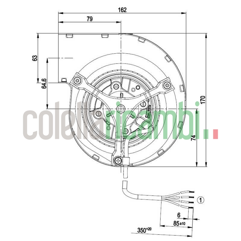 Ventilatore centrifugo D2E120 AA01-04 per stufa a pellet 14706011