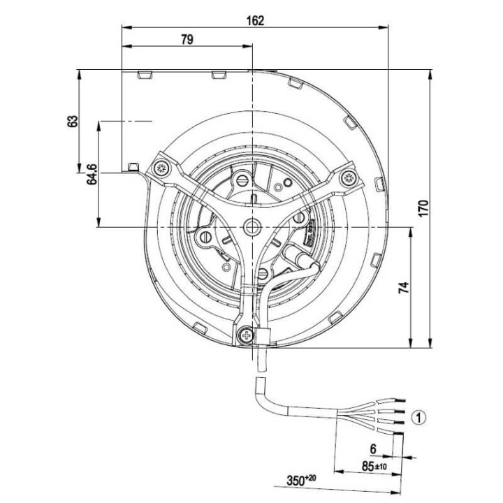 Ventilatore centrifugo D2E120 AA01-04 per stufa a pellet 14706011