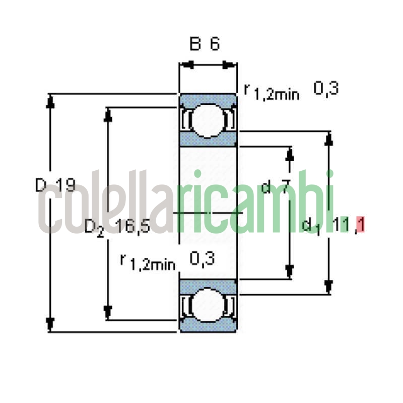 Cuscinetto a sfera Scanalato 607-2Z Schermato stufe a pellet 14706100