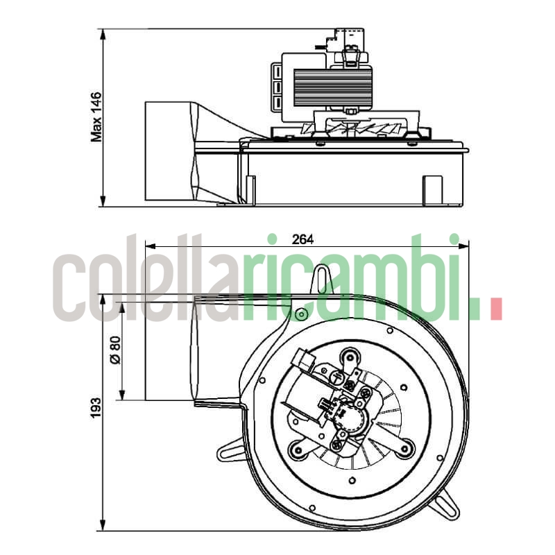 Estrattore - aspiratore fumi FANDIS per stufe a pellet 14706014