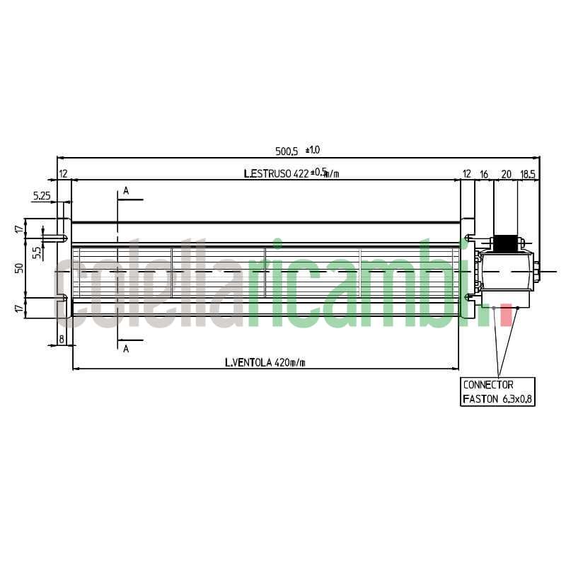 Ventola tangenziale per stufa a pellet 14706044