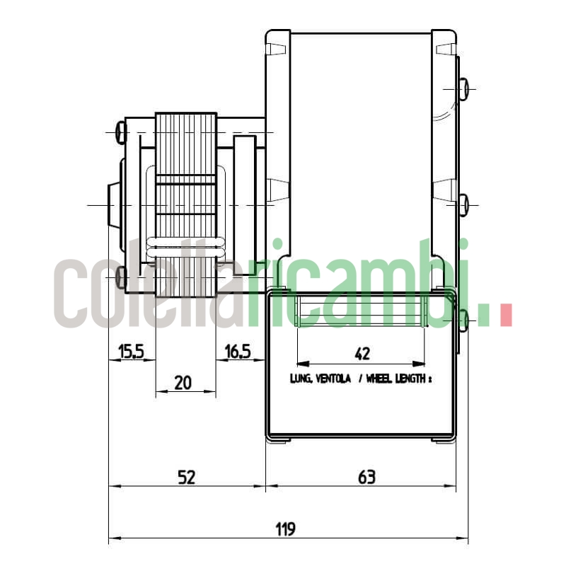 Ventilatore centrifugo CFO 80X42 H20 stufe a pellet 14706075